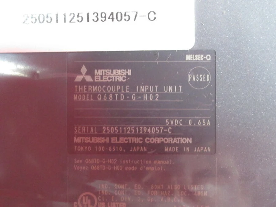 三菱電機 Q68TD-G-H02 本体銘板ラベル