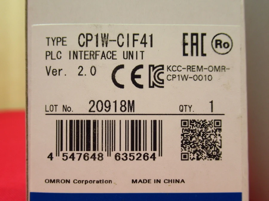 オムロン CP1W-CIF41 外箱銘板・ロット番号・バーコード