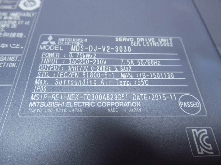 三菱電機 MDS-DJ-V2-3030 銘板拡大・型番および定格仕様