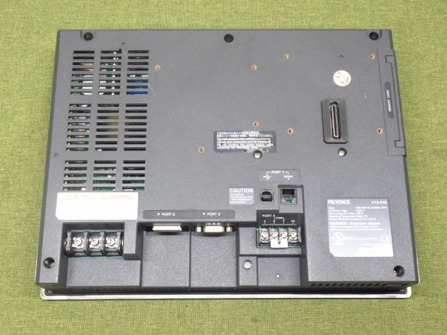 キーエンス VT3-S12 本体背面全景・通信ポート・電源端子