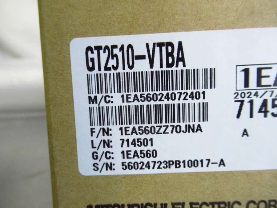 三菱電機 GT2510-VTBA 外箱銘板・製造年月・シリアルNo